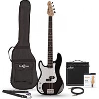 LA Left Handed Bass Guitar + 15W Amp Pack Black