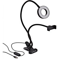 Flexible 3” LED Ring Light with Phone Holder by Gear4music