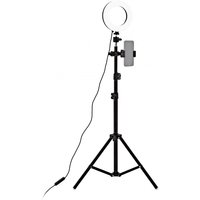 LED Ring Light with 150cm Stand and Phone Holder by Gear4music