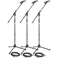 3 Piece Microphone Stage Pack by Gear4music