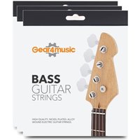 3 Pack of Bass Guitar Strings Set by Gear4music