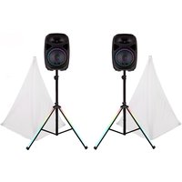 Read more about the article Galaxy 12″ Active Light Up Speakers and Stands Pair by Gear4music