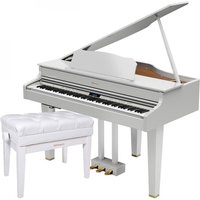 Roland GP607 Digital Grand Piano Polished White with Matching Bench