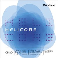 DAddario Helicore Cello D String 3/4 Size Medium