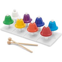 Set of 8 Rainbow Table Top Bells by Gear4music