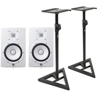 Yamaha HS7W Full-Range Studio Monitor White with Monitor Stands