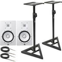 Yamaha HS8W Full-Range Studio Monitor (Pair) White with Stands