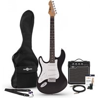 Read more about the article LA Left Handed Electric Guitar + Amp Pack Black