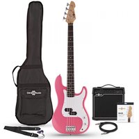 LA Bass Guitar + 15W Amp Pack Pink