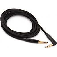 6.35mm TS Jack - 6.35mm TS Jack Braided Right Angled Pro Cable 3m