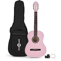 Deluxe Junior 1/2 Classical Guitar Pack Pink by Gear4music