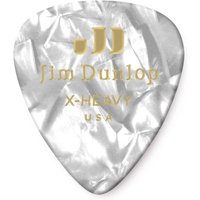 Dunlop Genuine Celluloid Extra Heavy White Pearl Picks Pack of 12