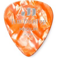 Dunlop Genuine Celluloid Medium Orange Pearl Picks Pack of 12