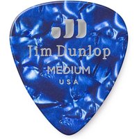 Dunlop Genuine Celluloid Medium Blue Pearl Picks Pack of 12