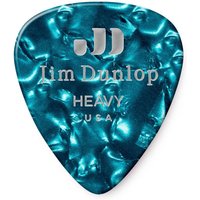 Dunlop Genuine Celluloid Heavy Turquoise Pearl Picks Pack of 12