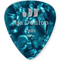 Dunlop Genuine Celluloid Thin Turquoise Pearl Picks Pack of 12