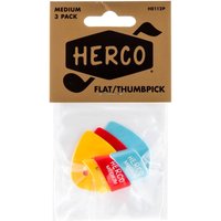 Dunlop Herco Flat Thumbpicks Med Gauge Pack of 3