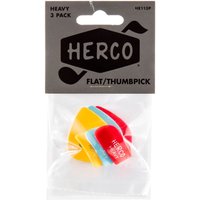 Dunlop Herco Flat Thumbpicks Heavy Gauge Pack of 3