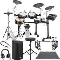 Yamaha DTX8K-M Electronic Drum Kit w/ Double Pedal Complete Bundle