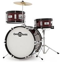 Junior 3 Piece Drum Kit by Gear4music Wine Red