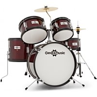 Junior 5 Piece Drum Kit by Gear4music Wine Red