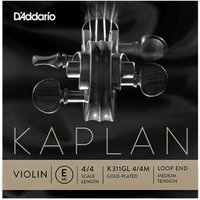 DAddario Kaplan Gold-Plated Violin E String Loop End Medium 