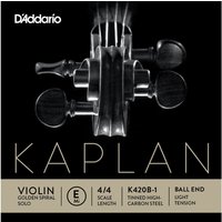 DAddario Kaplan Golden Spiral Solo Violin E String Ball End Light