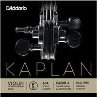 DAddario Kaplan Golden Spiral Solo Violin E String Ball End Medium