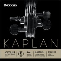 DAddario Kaplan Golden Spiral Solo Violin E String Ball End Heavy