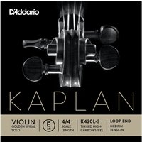 DAddario Kaplan Golden Spiral Solo Violin E String Loop End Medium