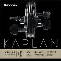 DAddario Kaplan Golden Spiral Solo Violin E String Loop Ex. Heavy