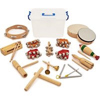 15pc KS2 Drum and Jingle Classroom Percussion Set by Gear4music