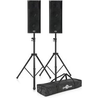 QSC KW153 Active PA Speakers with Stands