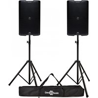 Mackie SRM215 V-Class 15 Active PA Speakers Pair with Stands & Bag