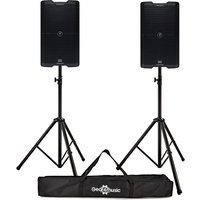 Mackie SRM212 V-Class 12 Active PA Speakers Pair with Stands & Bag