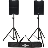 Mackie SRM210 V-Class 10 Active PA Speakers Pair with Stands & Bag