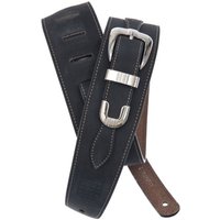 DAddario Belt Buckle Leather Guitar Strap Black