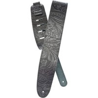 DAddario Embossed Leather Guitar Strap Black