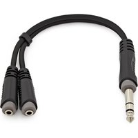 TRS 6.35mm Jack (M) - Dual TS 3.5mm Jack (F) Pro Cable 0.15m