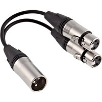 Essentials Dual XLR (F) to XLR (M) Splitter Cable 0.15m