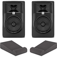 JBL 305P MKII Studio Monitors with Isolation Pads Black