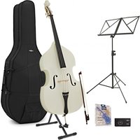 Student 3/4 Double Bass White + Accessory Pack by Gear4music