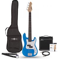 3/4 LA Bass Guitar + 15W Amp Pack Blue