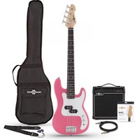 3/4 LA Bass Guitar + 15W Amp Pack Pink