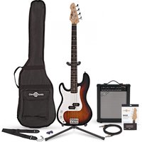 LA Left Handed Bass Guitar + 35W Amp Pack Sunburst