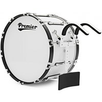 Premier Marching Parade 24” x 14” Bass Drum and Carrier White