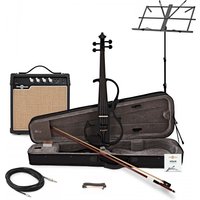 Electric Violin by Gear4music Black w/ Amp Pack