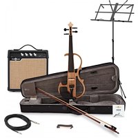 Electric Violin by Gear4music Natural w/ Amp Pack