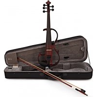 5 String Electric Violin by Gear4music Trans Red