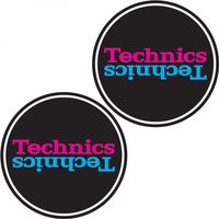 Technics Slipmat Duplex 5: Pink/Blue Mirror on Black